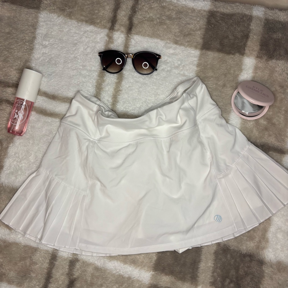 White Pleated Athletic Skirt